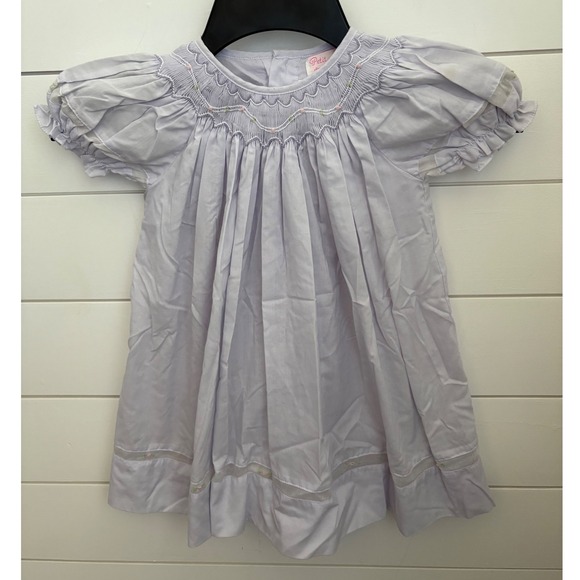 Petit Ami Other - Petit Ami Smocked Lavender Dress 12 Months Short Sleeve Cotton Blend Baby Girl